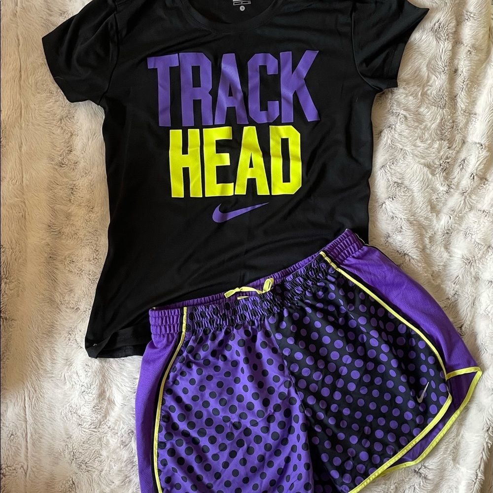 Nike dry fit black purple yellow bundle small track head